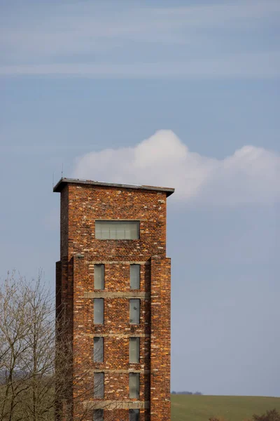 Red Tower Death Unesco Site Написом Чеською Мовою Ruda Vez — стокове фото