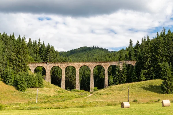 Chmarossky Viaduto Estrada Ferro Velha Telgart Eslováquia — Fotografia de Stock