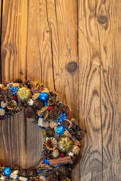传统的捷克圣诞背景在木板上 — 图库照片