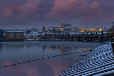 Kışın Hradcany, Prag, Çek Cumhuriyeti