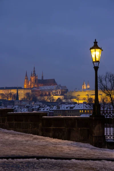 Градчане Зимнее Время Прага Чехия — стоковое фото