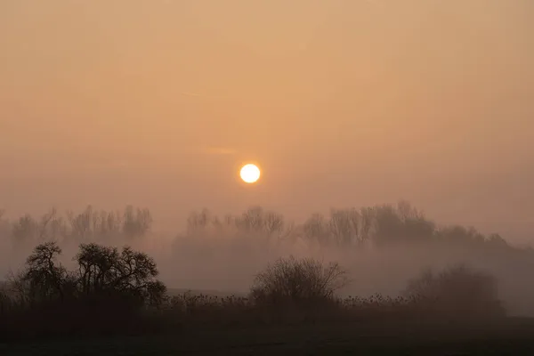 Amanecer Cerca Znojmo Moravia Del Sur República Checa — Foto de Stock