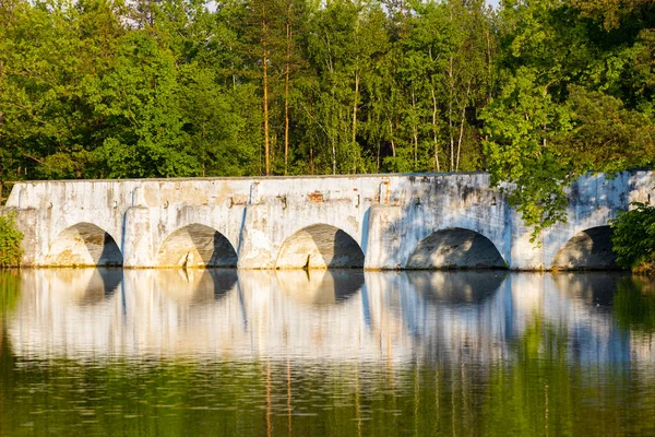 Old Stone Bridge Vitek Pond Nova Hlina Trebon Jindrichuv Grradec — стоковое фото