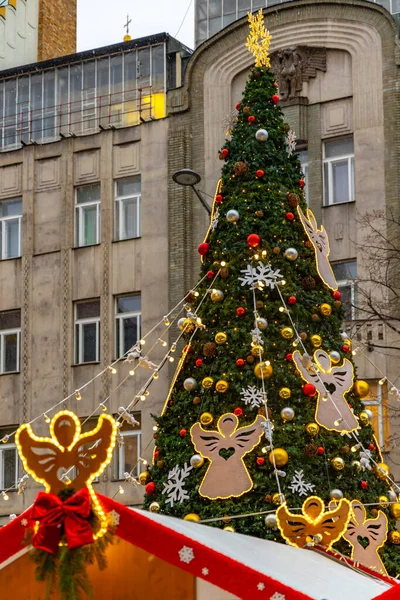Christmas Tree Wenceslas Square Prague Czech Republic — Stock Photo, Image