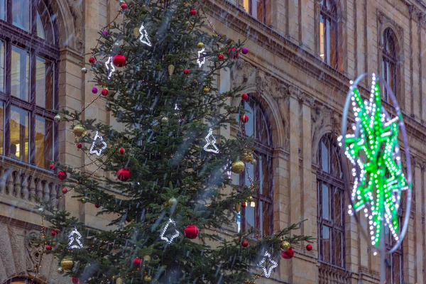 Christmas Tree Havelske Namesti Prague Czech Republic — Stock Photo, Image