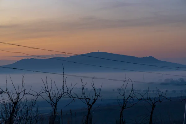 Atardecer Sobre Palava Moravia Del Sur República Checa — Foto de Stock