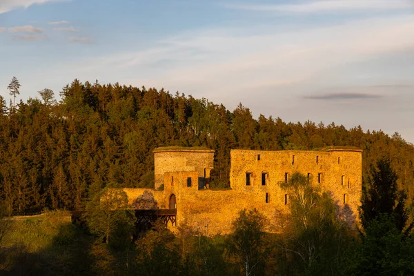 Ruiner Krakovec Slott Centrala Böhmen Tjeckien — Stockfoto