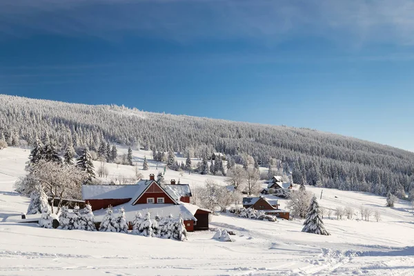 Winterlandschap Rond Mala Upa Reuzengebergte Krkonose Noord Bohemen Tsjechië — Stockfoto