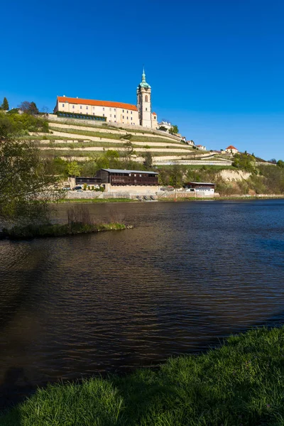 Κάστρο Melnik Πάνω Από Συμβολή Των Ποταμών Elbe Και Vltava — Φωτογραφία Αρχείου