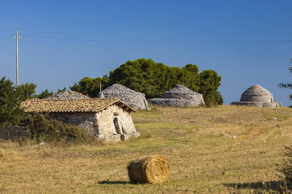 Trulli Tipikus Házak Castel Del Monte Közelében Apulia Régió Olaszország — Stock Fotó