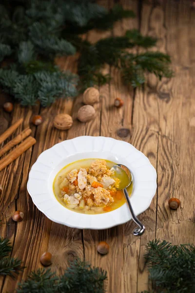 Традиционная Рождественская Еда Чехии Рыбный Суп — стоковое фото