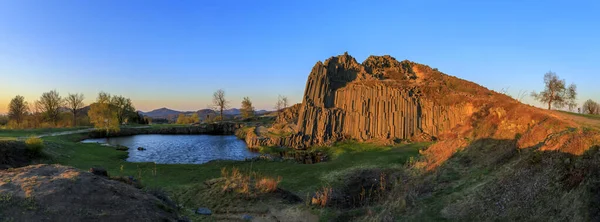 Polygonale Strukturen Von Basaltsäulen Naturdenkmal Panska Skala Bei Kamenicky Senov — Stockfoto