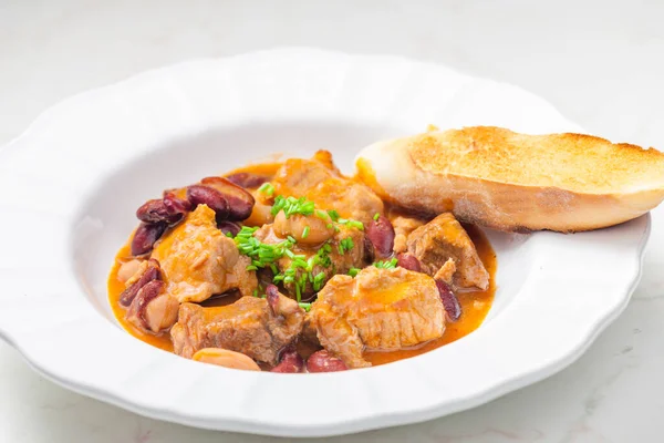 Pork Stew Red Beans — Stock Photo, Image