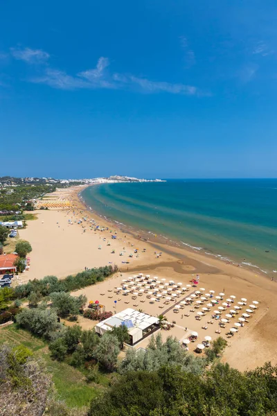 Plaża Pobliżu Vieste Park Narodowy Gargano Apulia Włochy — Zdjęcie stockowe