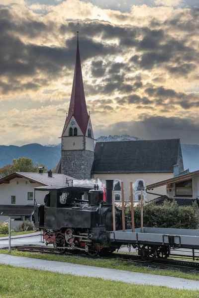 Locomotiva Vapor Histórica Achensee Lake Railroad Tiro Áustria — Fotografia de Stock