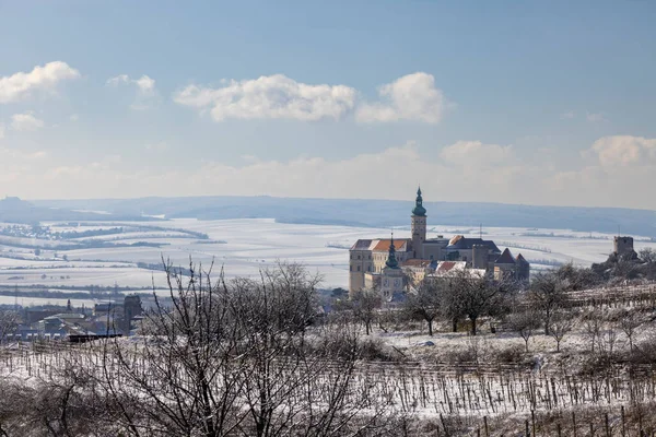 Vieille Ville Mikulov Avec Château Vignoble Région Znojmo Moravie Sud — Photo