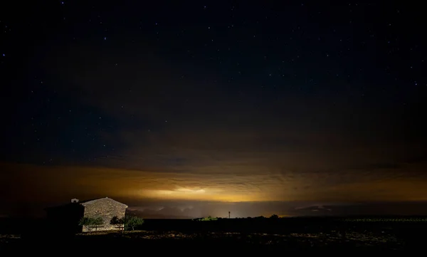 Chapel Starry Sky Provence France — Stock Photo, Image