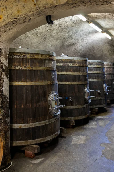 Adegas Com Barris Vinho Tradicional Chamado Bikaver Perto Eger Hungria — Fotografia de Stock