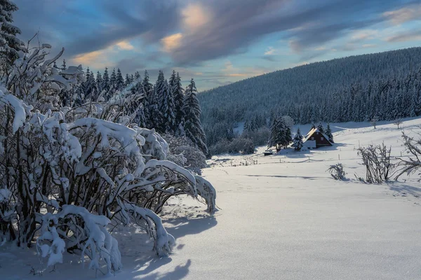 Vinterlandskap Runt Mala Upa Giant Mountains Krkonose Östra Böhmen Tjeckien — Stockfoto