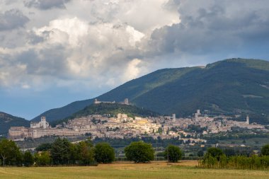 Assisi 'nin eski kenti, Perugia ili, Umbria bölgesi, İtalya
