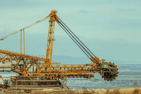 Máquina Mineração Carvão Perto Maioria Boêmia Norte República Checa — Fotografia de Stock