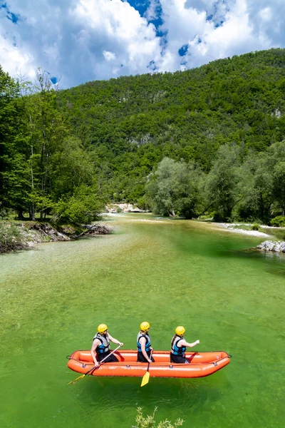 Rafting Sava Bohinjka Parque Nacional Triglav Eslovénia — Fotografia de Stock