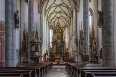 Church of St. Vita, Gothic three-nave building, Cesky Krumlov, Czech Republic