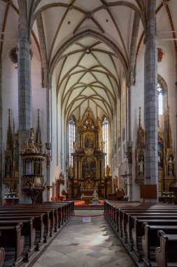 Church of St. Vita, Gothic three-nave building, Cesky Krumlov, Czech Republic