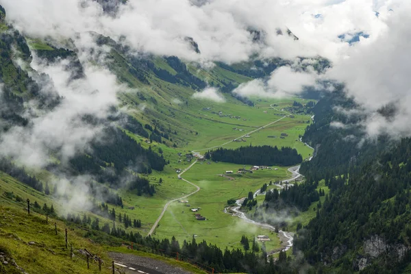 Paysage Alpin Typique Des Alpes Suisses Près Klausenstrasse Spiringen Canton — Photo