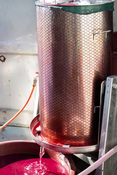 Making Red Wine Winepress — Stock Photo, Image