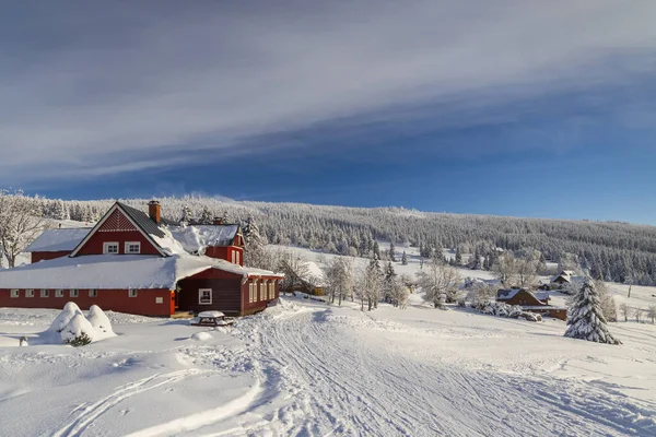 Krajobraz Zimowy Okolicach Miejscowości Mala Upa Karkonosze Krkonose Czechy Północne — Zdjęcie stockowe