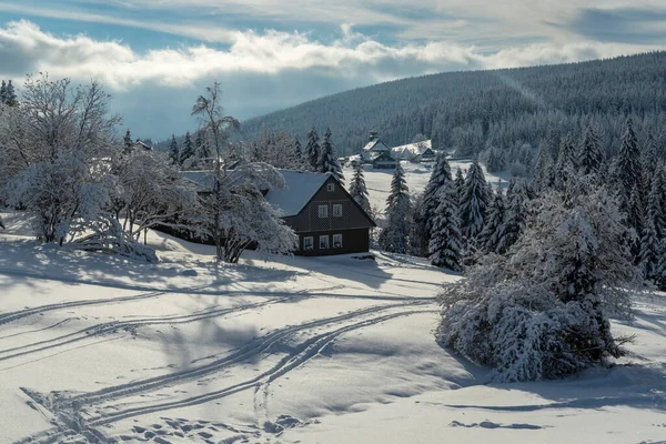 Paysage Hivernal Autour Mala Upa Montagnes Géantes Krkonose Bohême Nord — Photo