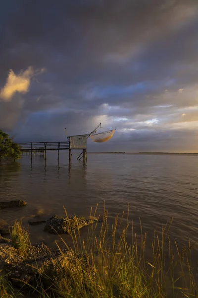 Traditional Fishing Hut River Gironde Bordeaux Aquitaine France — Stock Photo, Image