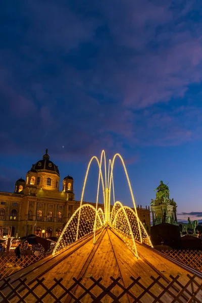 Décoration Noël Sur Place Maria Theresa Vienne Autriche — Photo