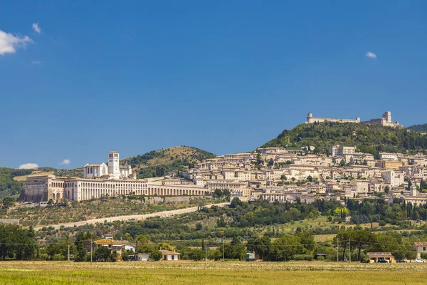 Panoramautsikt Assisi Medeltida Stad Provinsen Perugia Umbrien Region Italien — Stockfoto