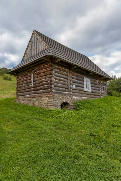 Maisons Anciennes Bois Dans Village Osturna Région Spiska Magura Slovaquie — Photo