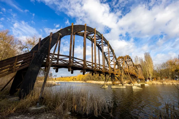 Wooden Bridge Balaton Felvideki Nature Reserve Kis Balaton Transdanubia Hungary — Stock Photo, Image