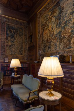 Serrant Kalesi İçişleri (Chateau de Serrant), Saint-Georges-sur-Loire, Maine-et-Loire Departmanı, Fransa