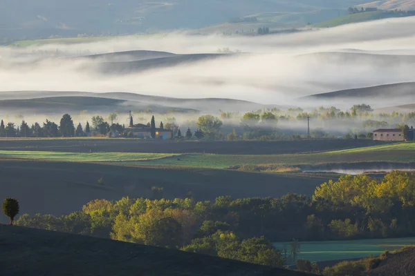 Typisk Toskansk Morgon Höstlandskap Val Orcia Toscana Italien — Stockfoto