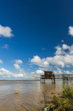 Gironde, Bordeaux, Aquitaine, Fransa 'da geleneksel balıkçı kulübesi