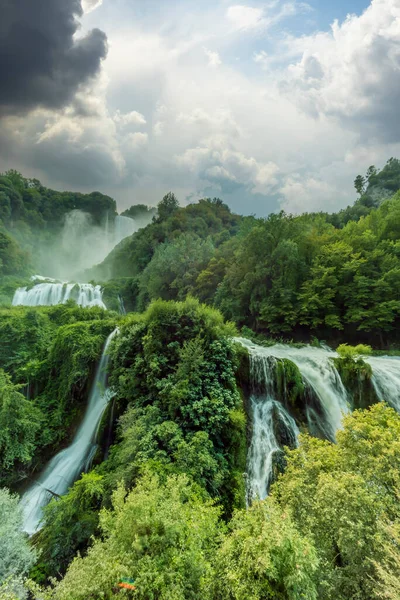 Водопад Мармор Каската Делле Мармор Регион Умбрия Италия — стоковое фото