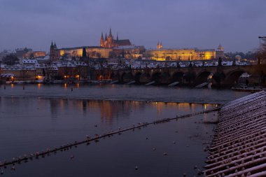 Kışın Hradcany, Prag, Çek Cumhuriyeti