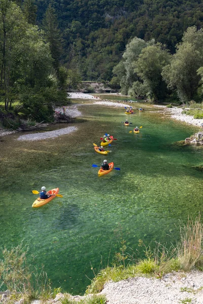 Rafting Sava Bohinjka Triglav Ulusal Parkı Slovenya — Stok fotoğraf