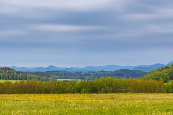 Paysage Printanier Montagnes Jizerske Bohême Nord République Tchèque — Photo