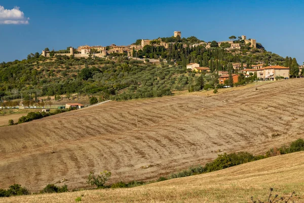 Τυπικό Τοπίο Της Τοσκάνης Κοντά Στο Montepulciano Και Στο Monticchielo — Φωτογραφία Αρχείου