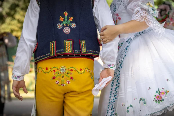 Detalle Del Traje Popular Rakvice Moravia Del Sur República Checa — Foto de Stock