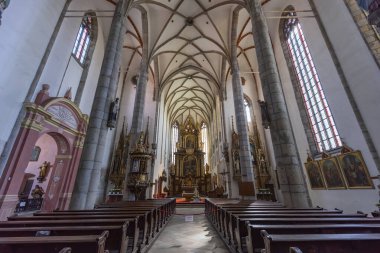 Church of St. Vita, Gothic three-nave building, Cesky Krumlov, Czech Republic