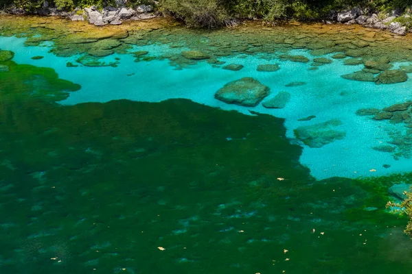 Blauwe Bodem Een Diepte Van Lago Cornino Italië — Stockfoto