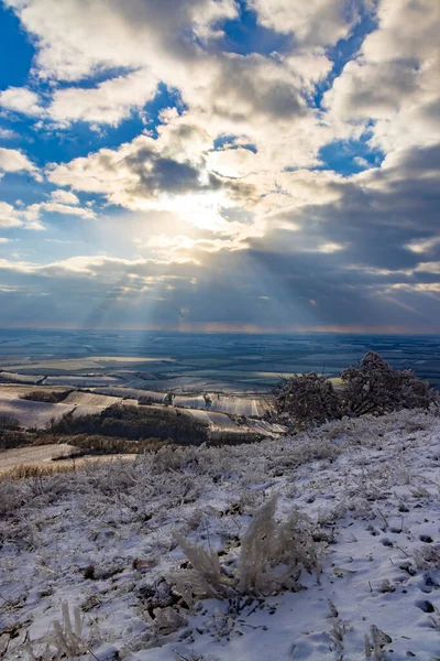 Zimowy Krajobraz Pobliżu Mikulov Region Palava Morawy Południowe Czechy — Zdjęcie stockowe