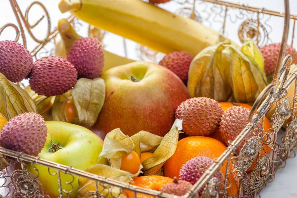 Vida Imóvel Frutas Cesto — Fotografia de Stock
